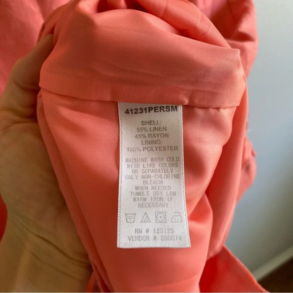 Chadwicks Linen Sleeveless Classy Classic Coral Dress Size 14 Petite - Picture 12 of 12